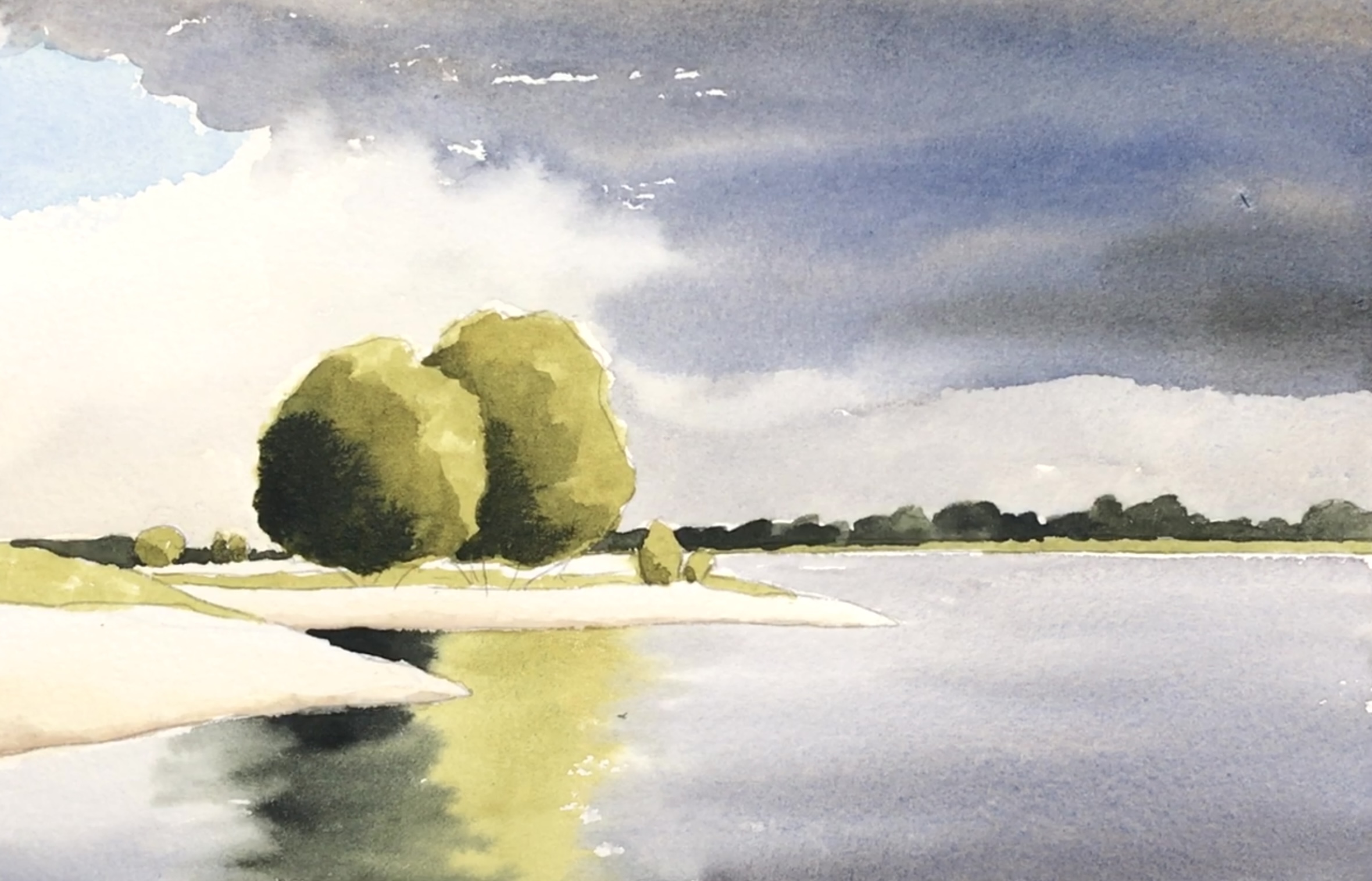 Aquarell (Lea Joos): Elbe