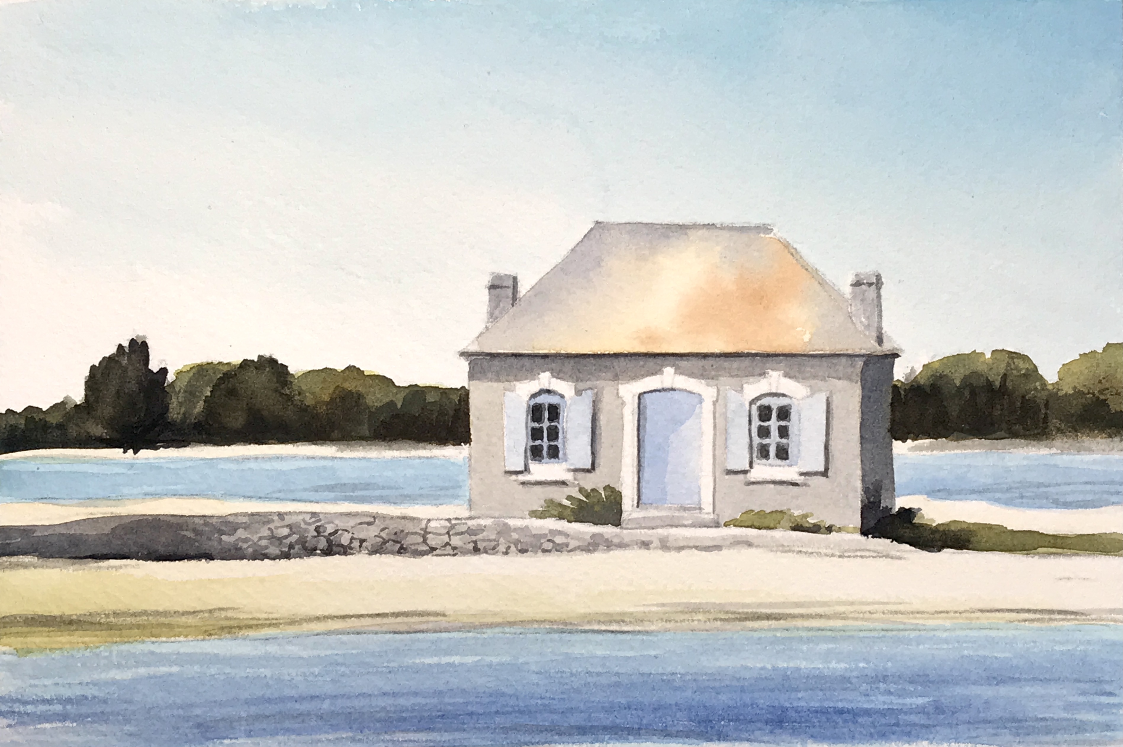 Aquarell (Lea Joos): Haus, Bretagne