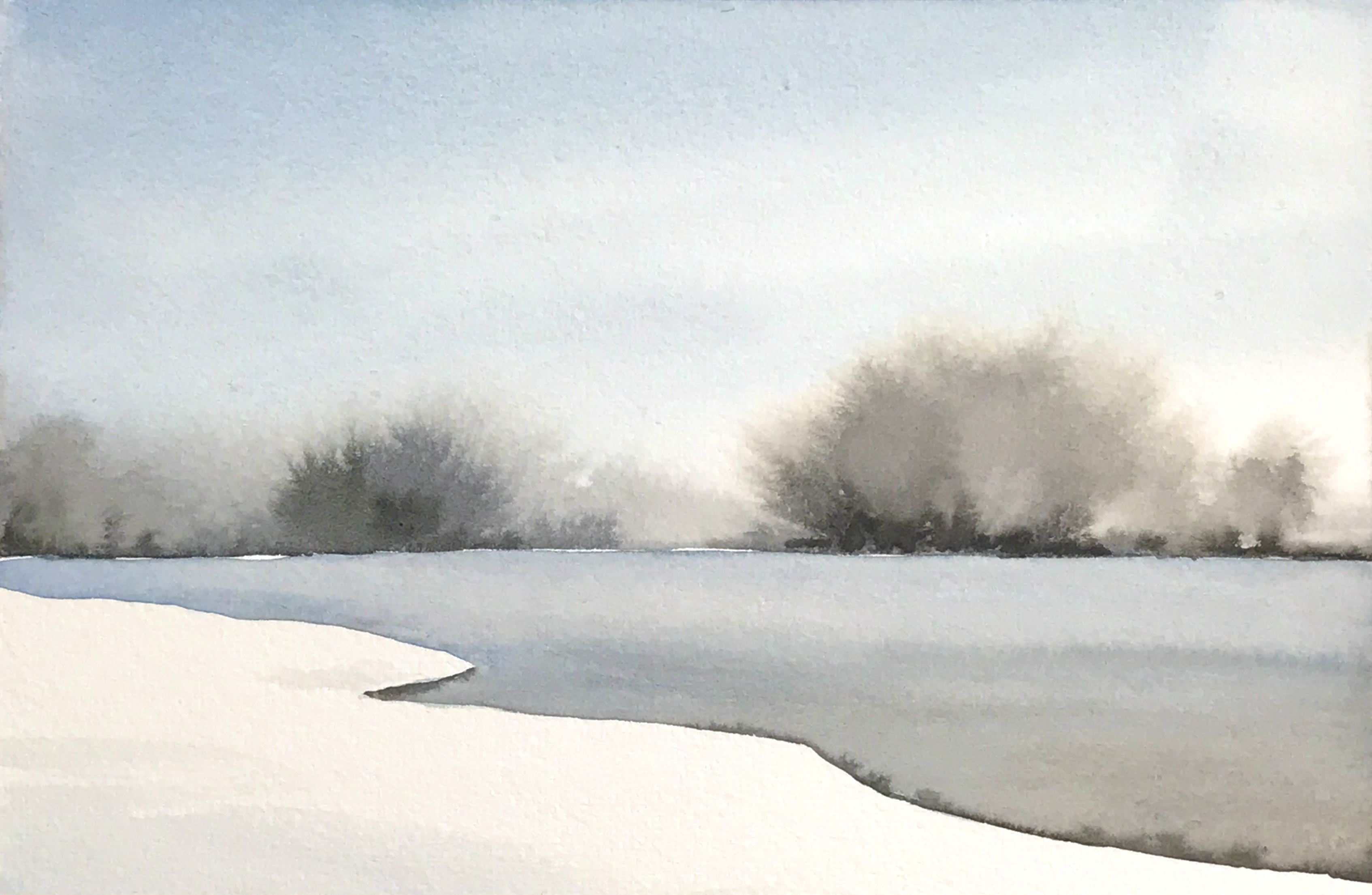 Aquarell (Lea Joos): Winterlandschaft