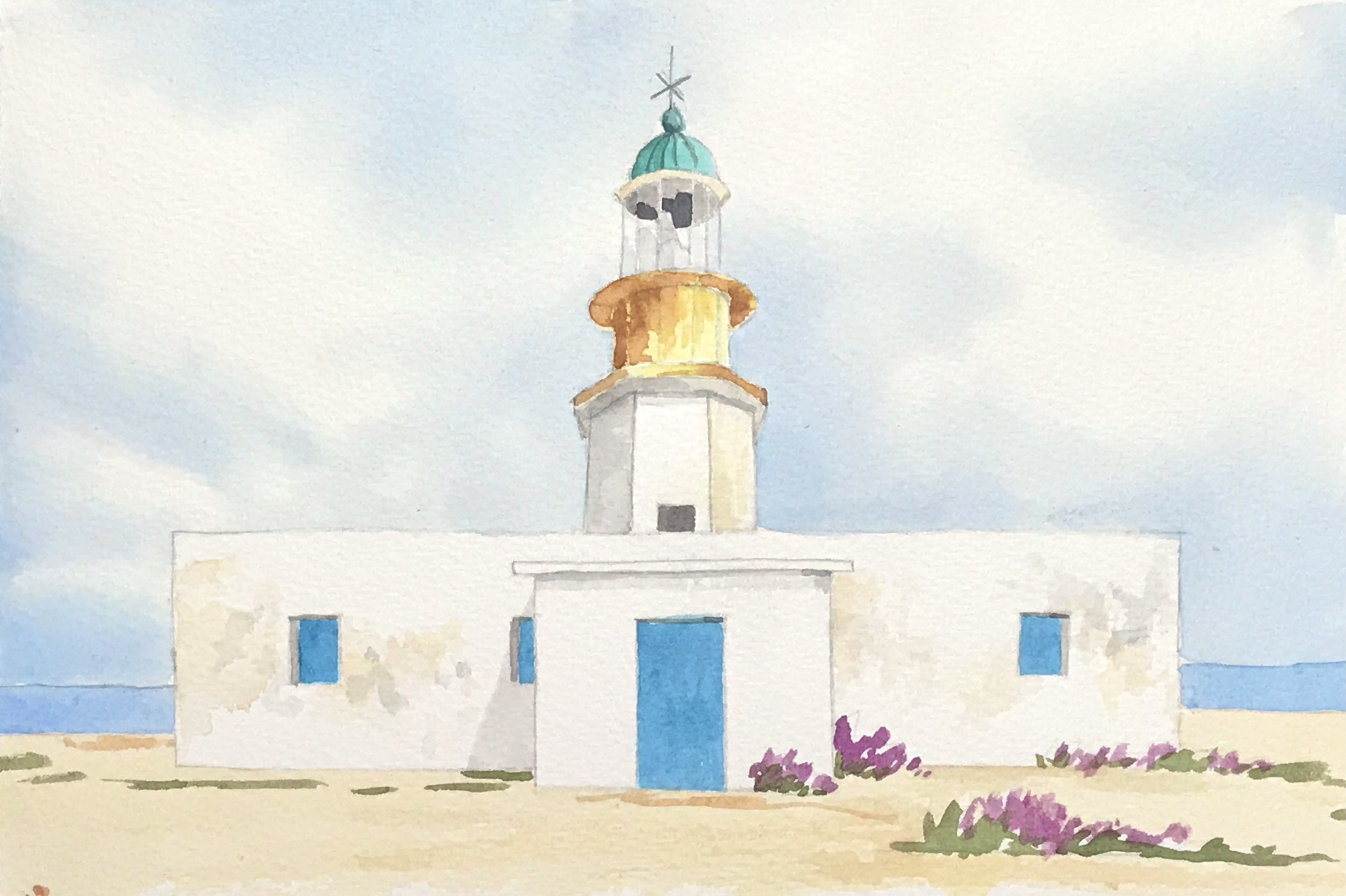 Aquarell (Lea Joos): Leuchtturm