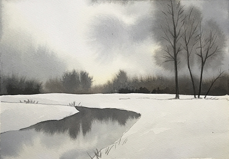 Aquarell (Lea Joos): Winterstimmung