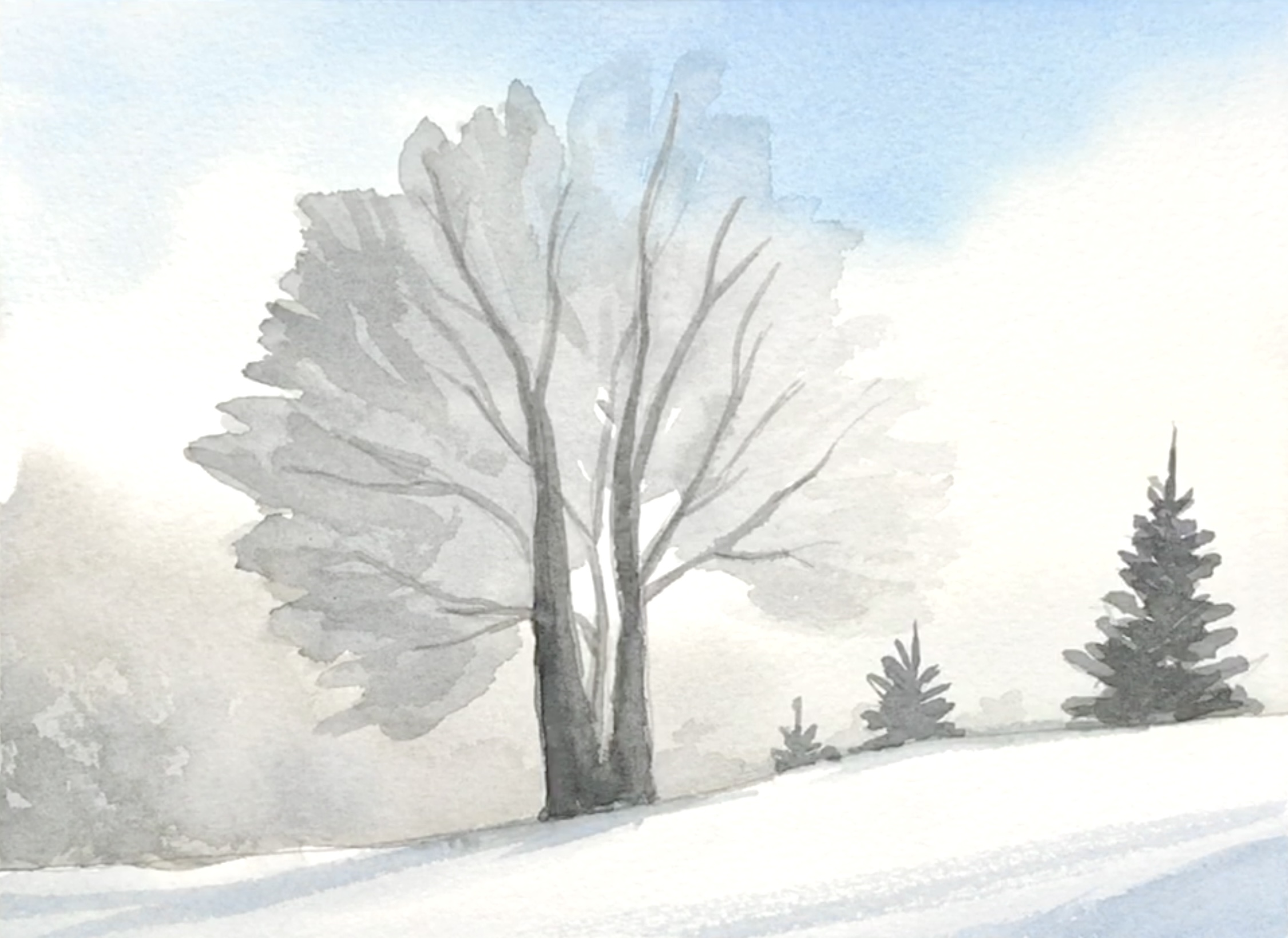 Aquarell (Lea Joos): Winter