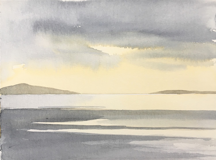 Aquarell (Lea Joos): Stimmung am Meer